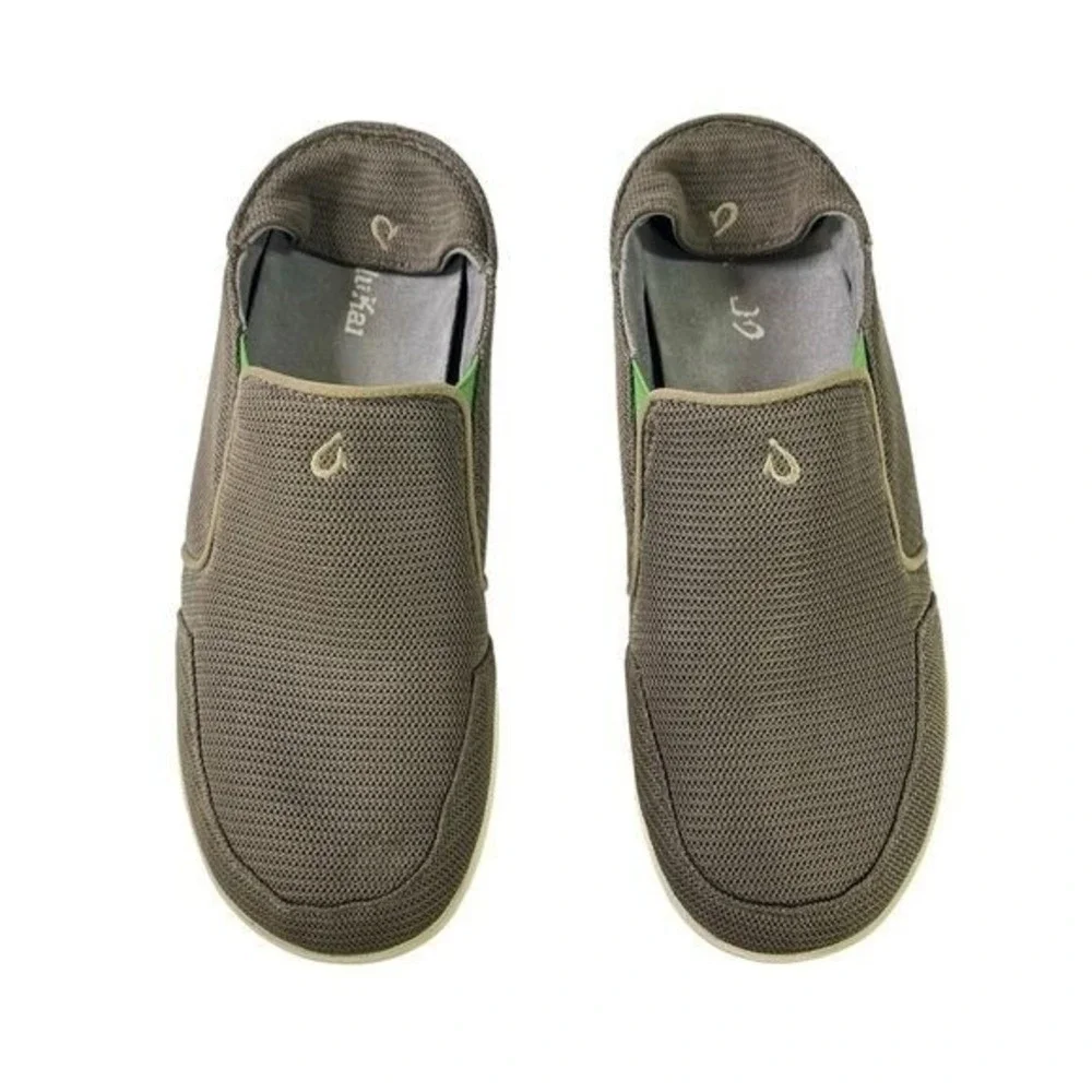 OluKai Nohea Slip On Mens Size 11 Collapsible Drop-In Heel Mesh‎ Brown Shoes